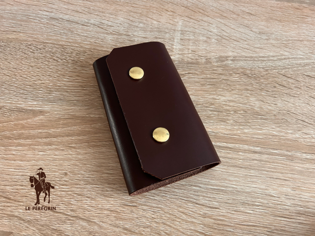 Étui à clés en cuir - Coloris « Chocolat » - Fabriqué à la main en France