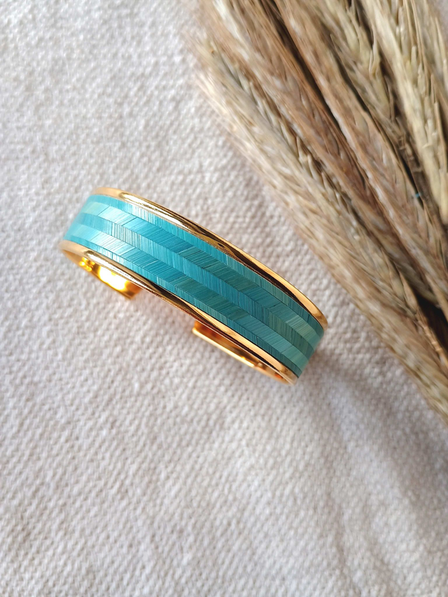 Bracelet MANCHETTE Chevron Turquoise