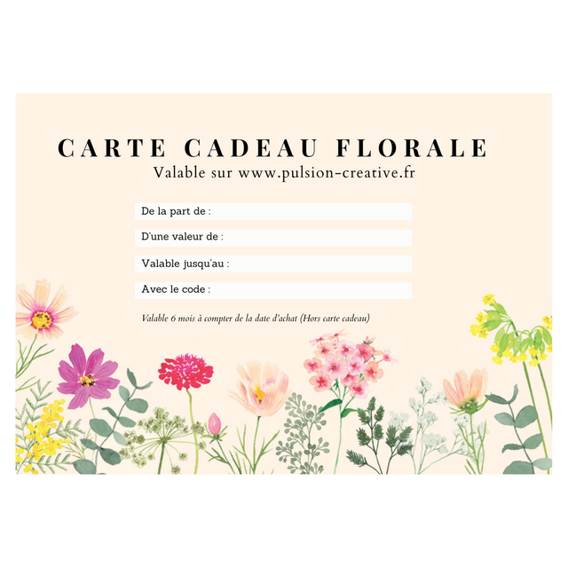Carte Cadeau Pulsion créative – Montant au choix 🎁