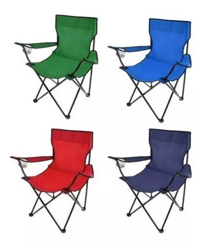 Silla Plegable Camping Playa Picnic Con Porta Vasos