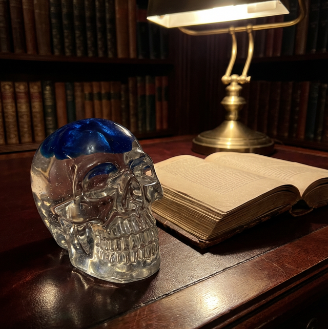 JJ0001 - Large Skull with Blue Brain