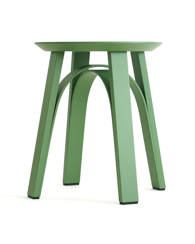 BENDER Hocker Esche, lackiert, Resedagrün