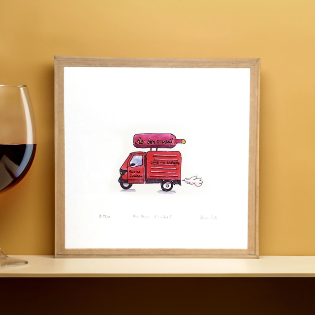 Van Delivery Wine Art Print - Art Gift for Wine Lovers