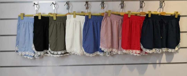 SHORT COTON DENTELLE 10 COLORIS *