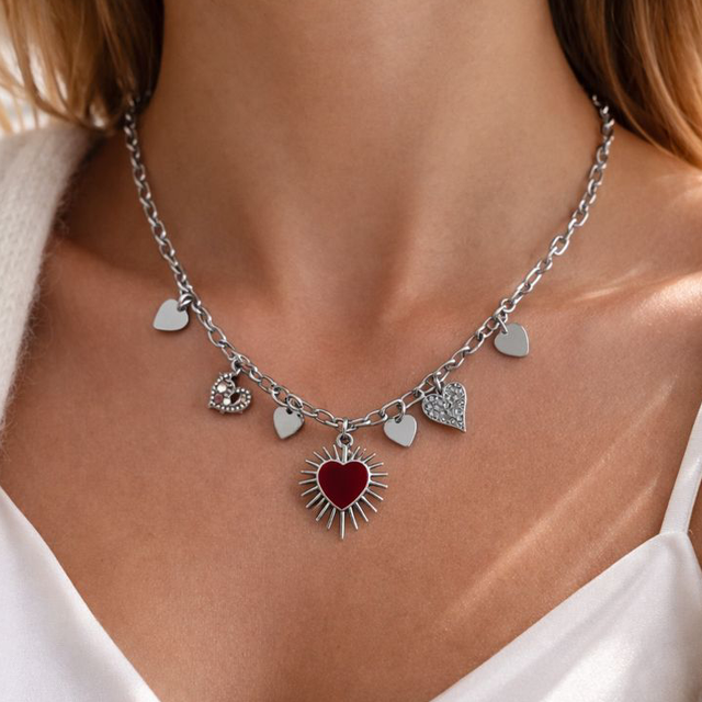 Ketting hart rood
