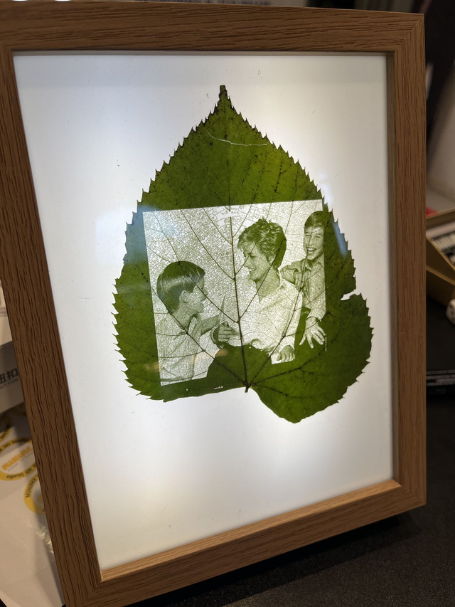 Cornice che si illumina con foglia incisa