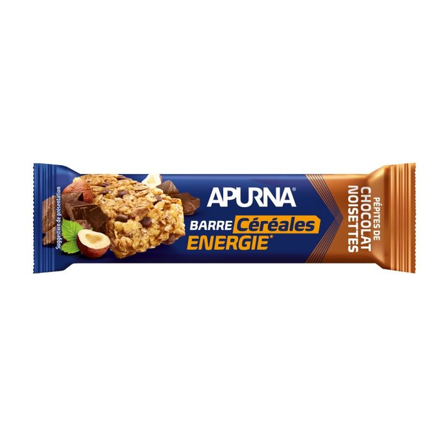 Apurna Barre croustillante Pépites de Chocolat-Noisettes 35 g – Énergie et performance