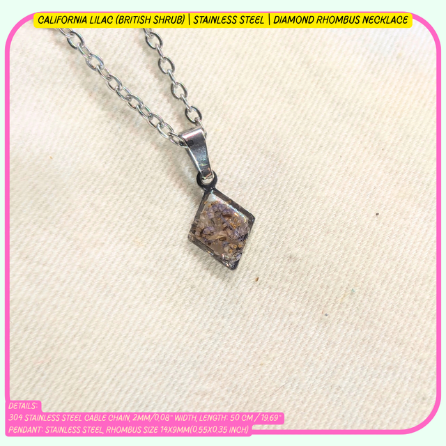 "Diamond" Rhombus Pendant | Necklaces | Real Flowers