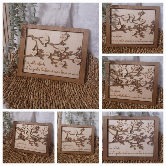 Cadre Oiseau(x) et ses petits coeurs