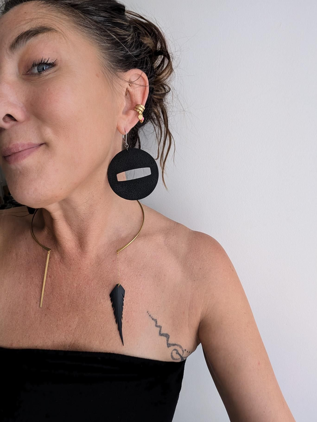 Boucle d'oreille en chambre a air recyclée 