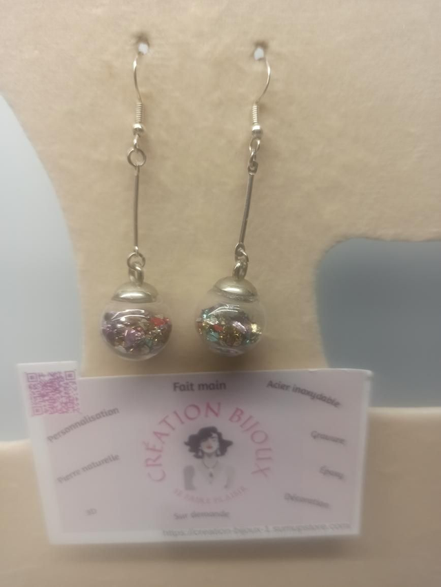 Boucle d'oreille paillettes 