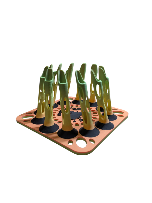 12 Arrow Fletching Stand/ Ground Quiver (Bright Orange, Lemon and Lime)