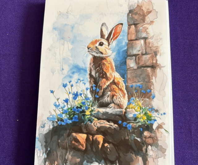 Plain Note Pad Hare by wall