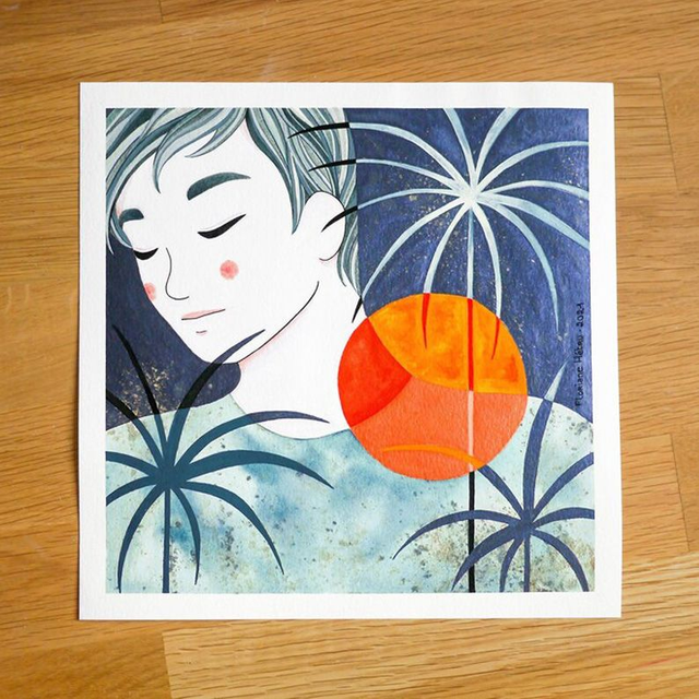 NIL // oeuvre originale métallisée ✨ 24 x 24 cm