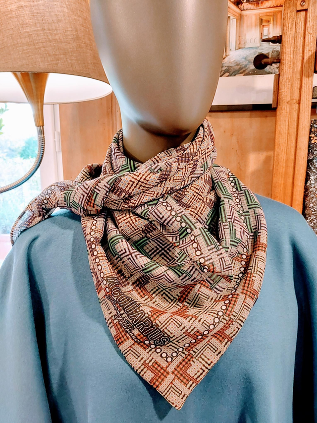 CHURCH purple. Foulard carré 90cm doublé et réversible.