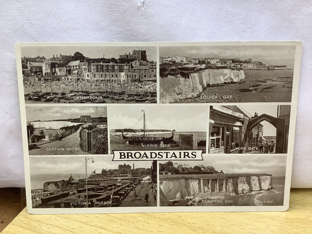 Broadstairs, Kent, Multiview's Captain Digby, Dumpton gap etc. Valentine & Sons Vintage Postcard Our Ref No R567 £2.00