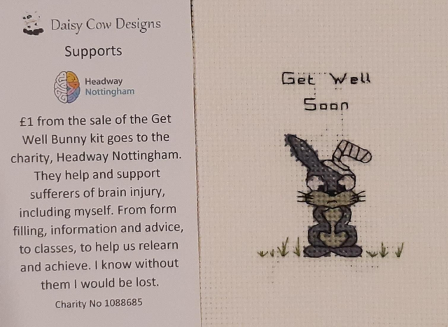 Get Well Bunny (grey) supporting Headway Nottingham 