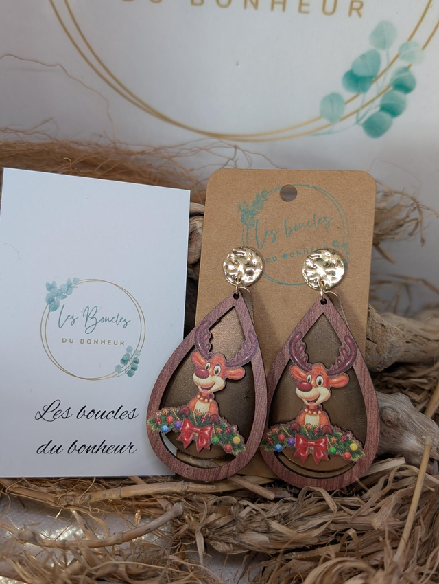 Boucles d'oreilles noël e026