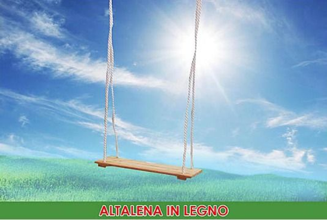 GIOCHI GARDEN , SEGGIOLINO ALTALENA IN LEGNO + CORDE 
