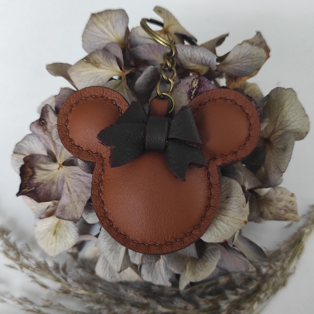 Porte clés Souris en cuir 