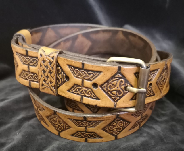 Meghan's Knot Embossed Medium Brown belt 1.5" (38mm)