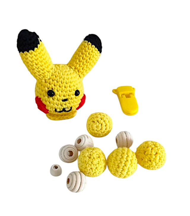 Attache-sucette &quot;Pikachu&quot; à personnaliser