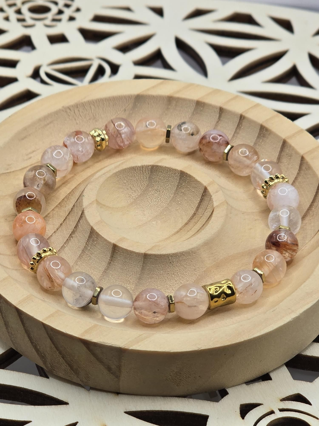 Bracelet Quartz Hématoïde rouge 0,8 cm 