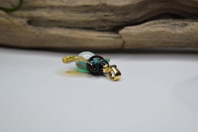 PENDENTIF BOURDON TURQUOISE MONTURE OR (PBO3)