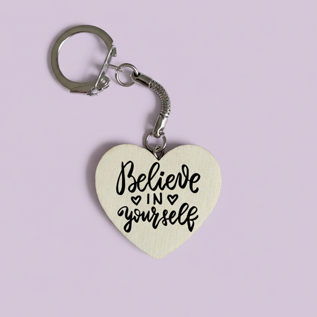 Porte clés coeur Believe in yourself