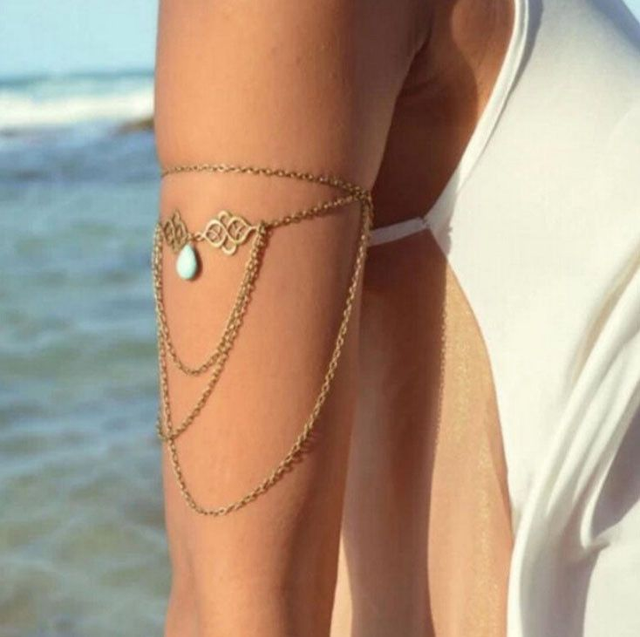 Bracelet de biceps Pierre goutte d'eau Or