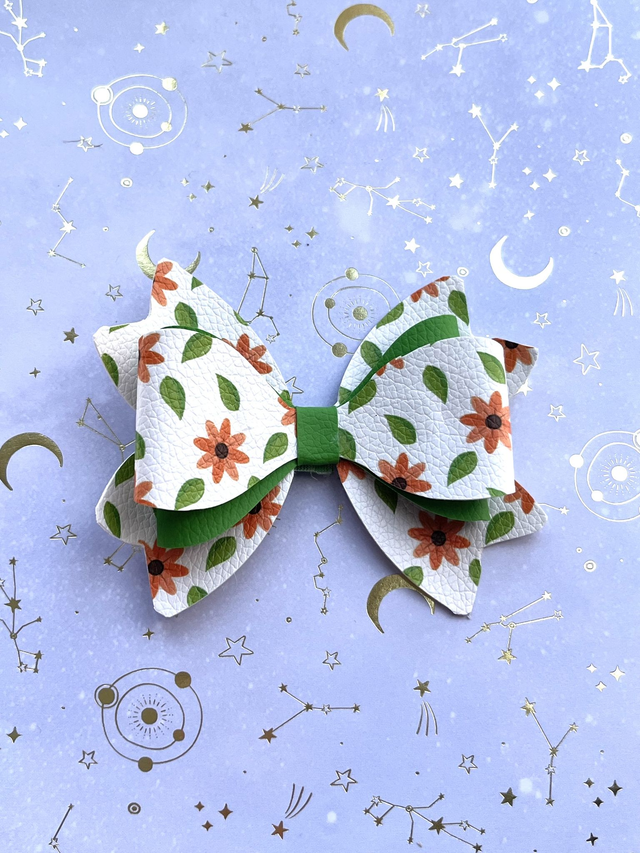 Summer flowers hair bow