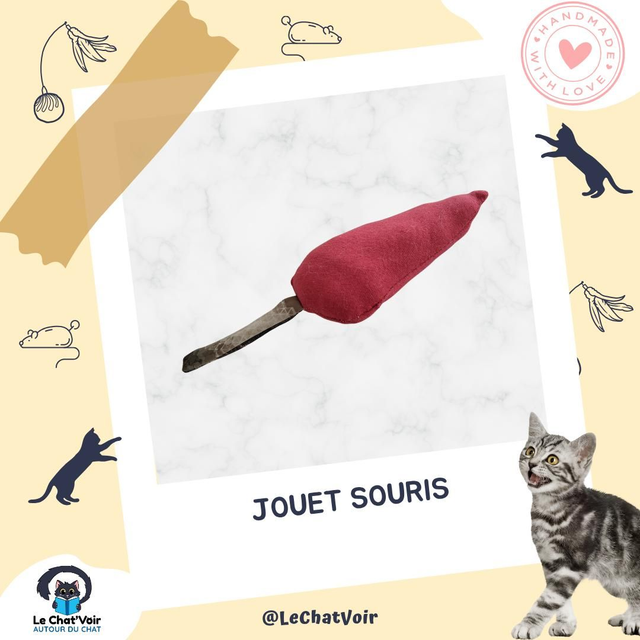 Jouet souris rouge kaki