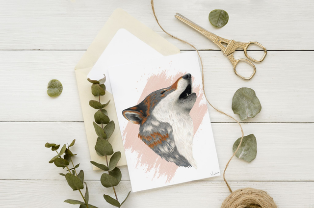 Carte postale loup