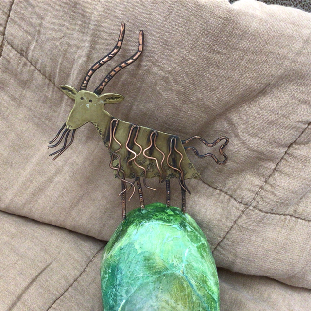 Mixed Media Goat Sculpture