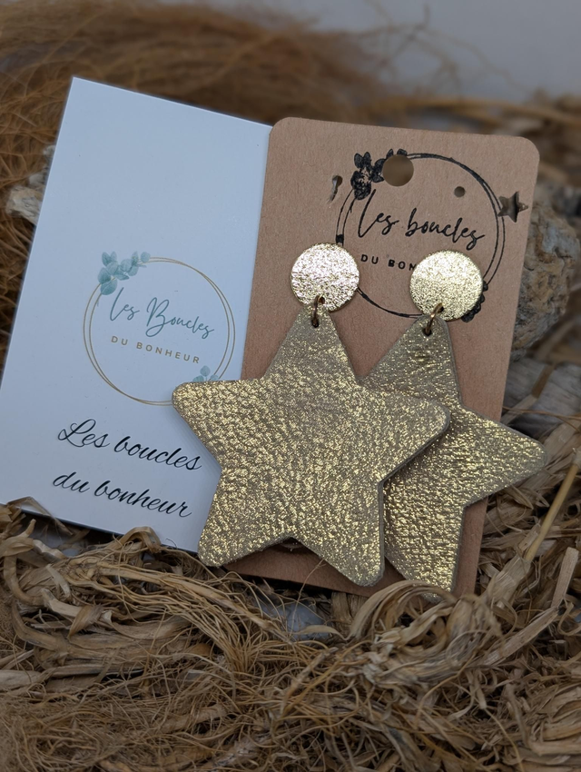 Boucles d&#039;oreilles doré Star s118