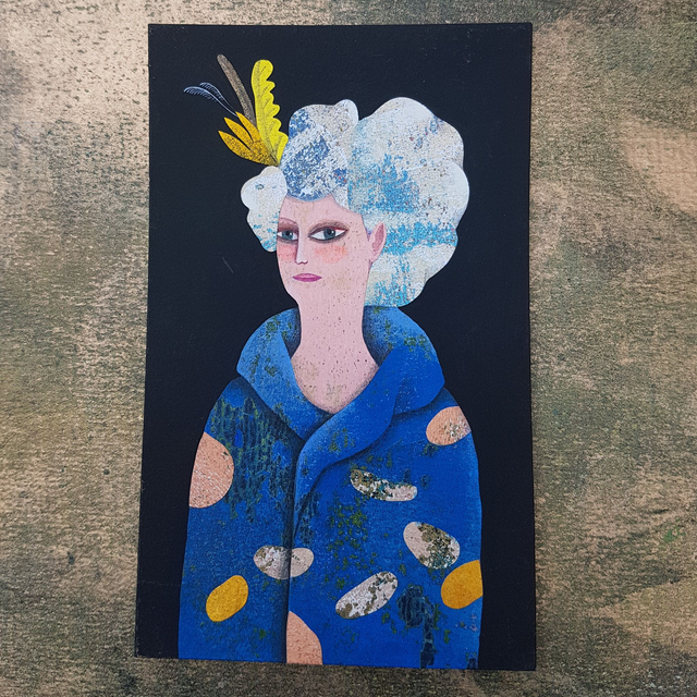 Miniature Portrait - Demoiselle manteau bleu