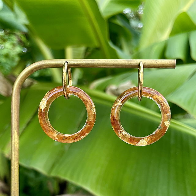 Boucles Pampilles - Orange et or 