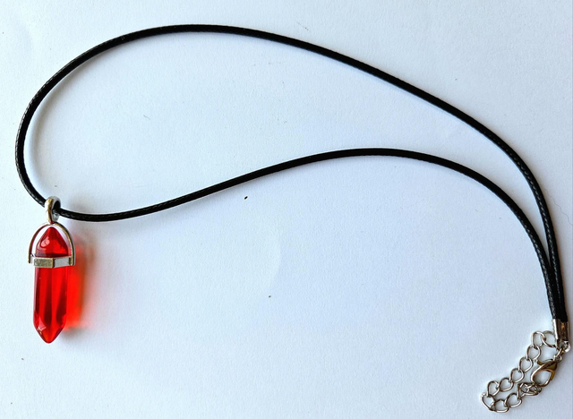 Faux Crystal Necklace (red)