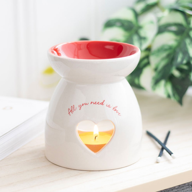 Ceramic 'All You Need Is Love' Tea Light Burner