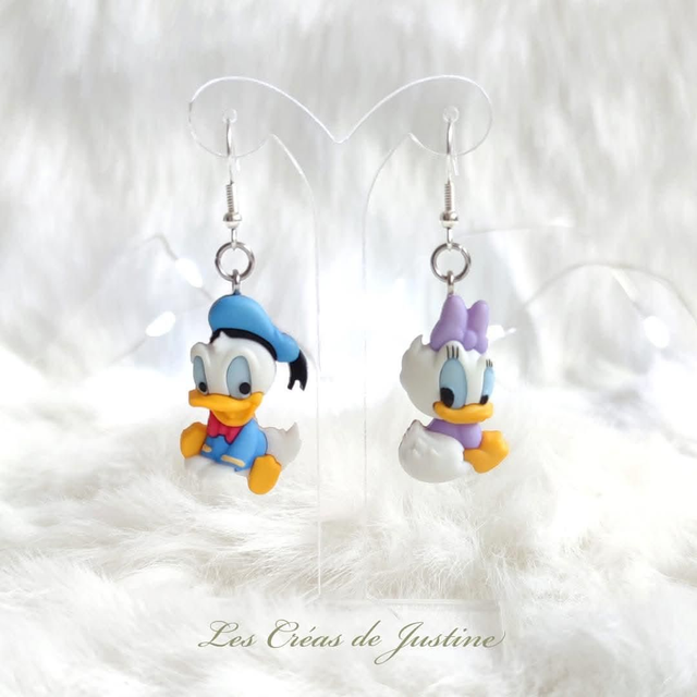 Boucles d&#039;oreilles Donald et Daisy baby