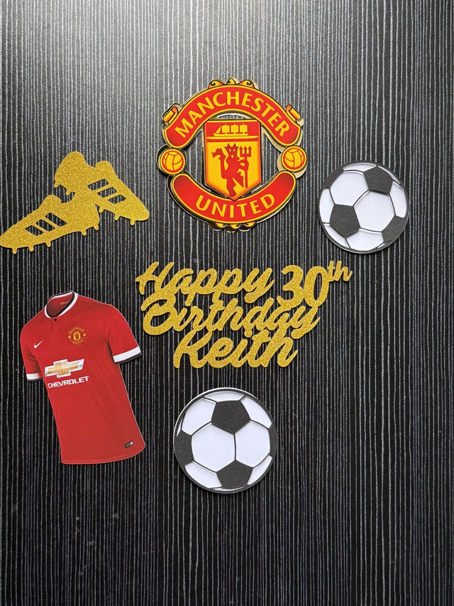 Personalised Manchester United football Cake topper