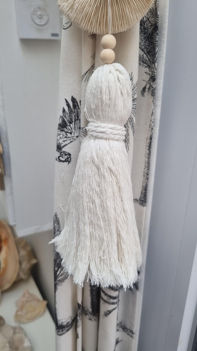 Embrasse corail pompon beige