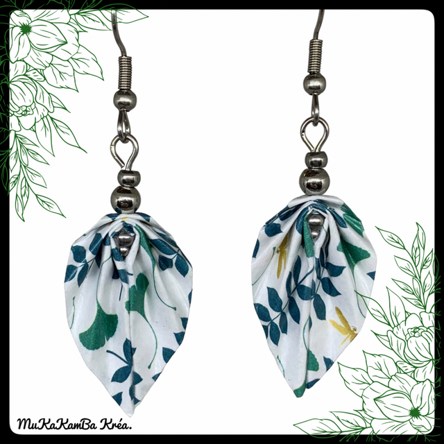 Boucles d’oreilles feuilles en origami