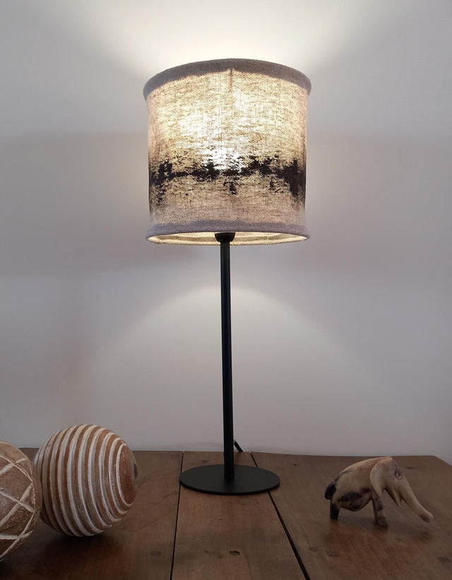 Abat jour pour lampe de table en chanvre peint à la main