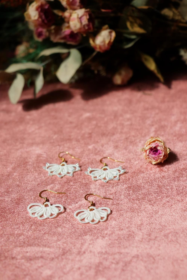 Boucles d'oreille en dentelle Ophélie - Mariage