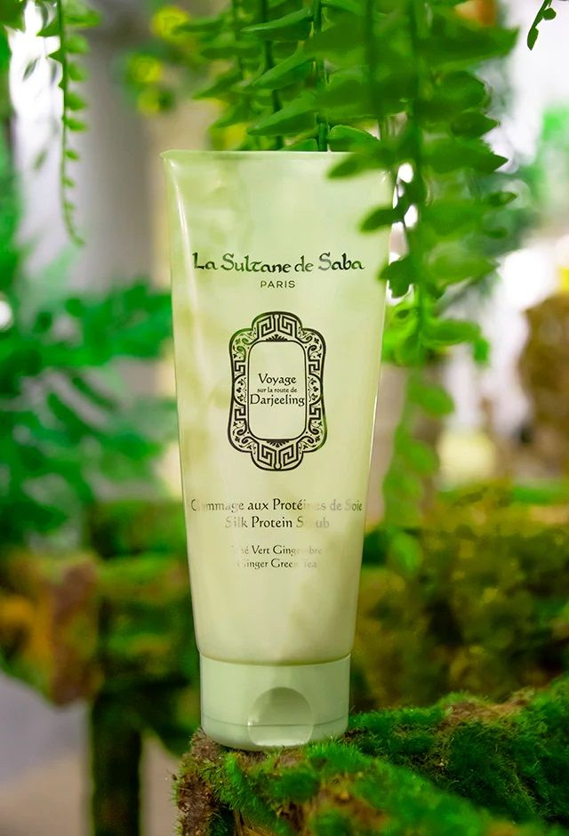 Peeling met zijde Proteine - Gommage Proteine de Soie - 200ml - Darjeeling  (Groene Thee met Gember) 