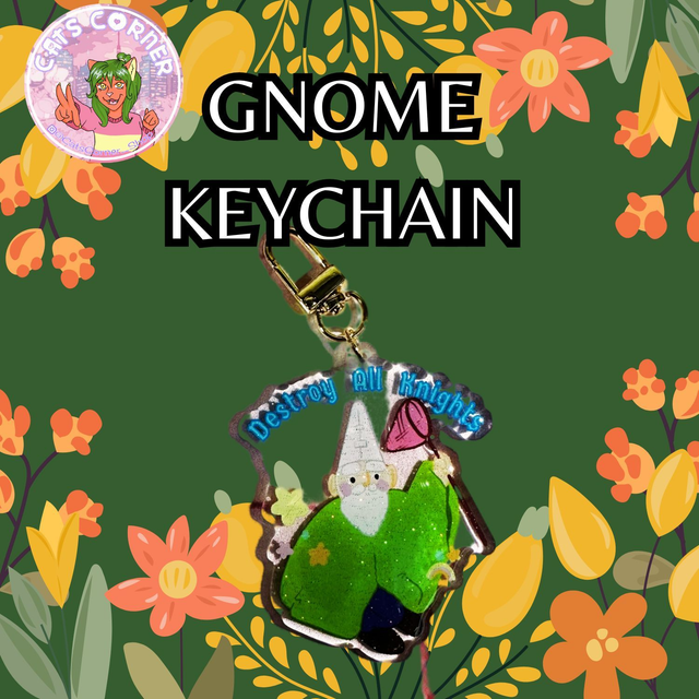 Gnome Glitter Keychain