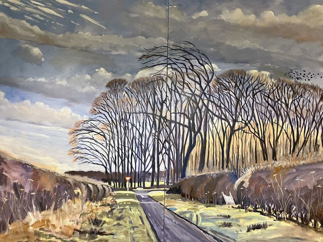 Loaningdale, Yorkshire Wolds, 3x4 feet, ORIGINAL OIL .