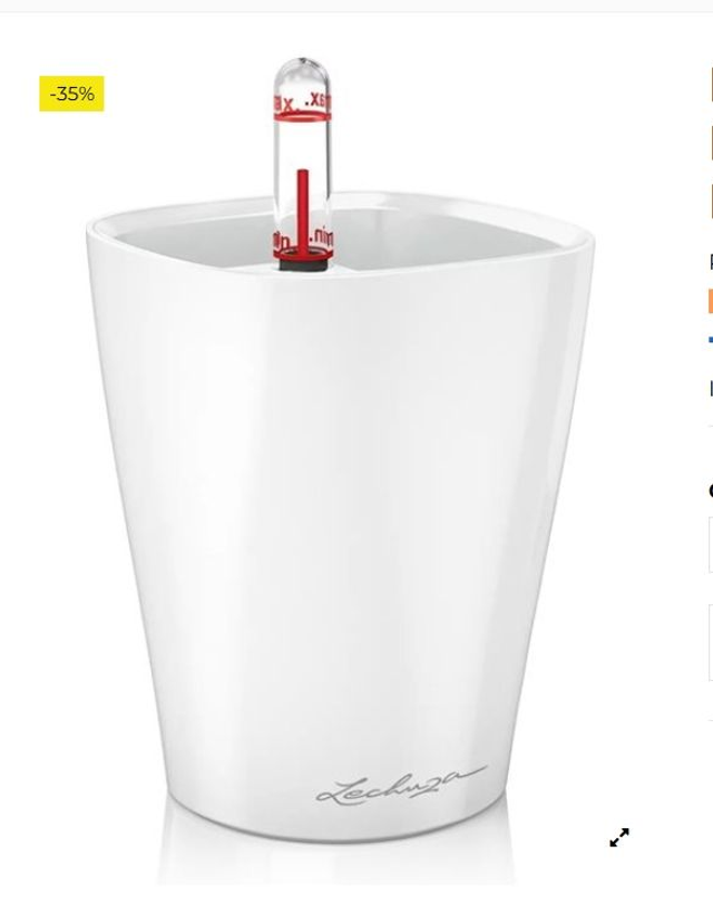 Maceta Mini Deltini Kit Completo, Color Blanco (10 x 13) Lechuza 14950