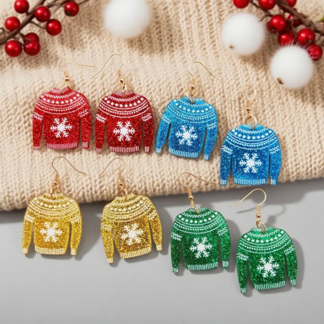 Christmas jumper earrings
